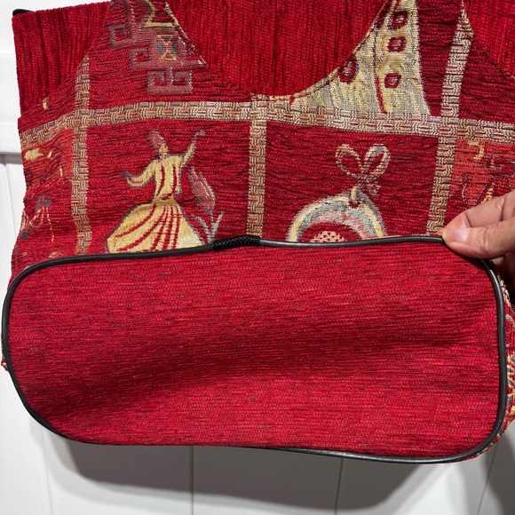 Turkish red/gold embroidered tote bag - Picture 7 of 7